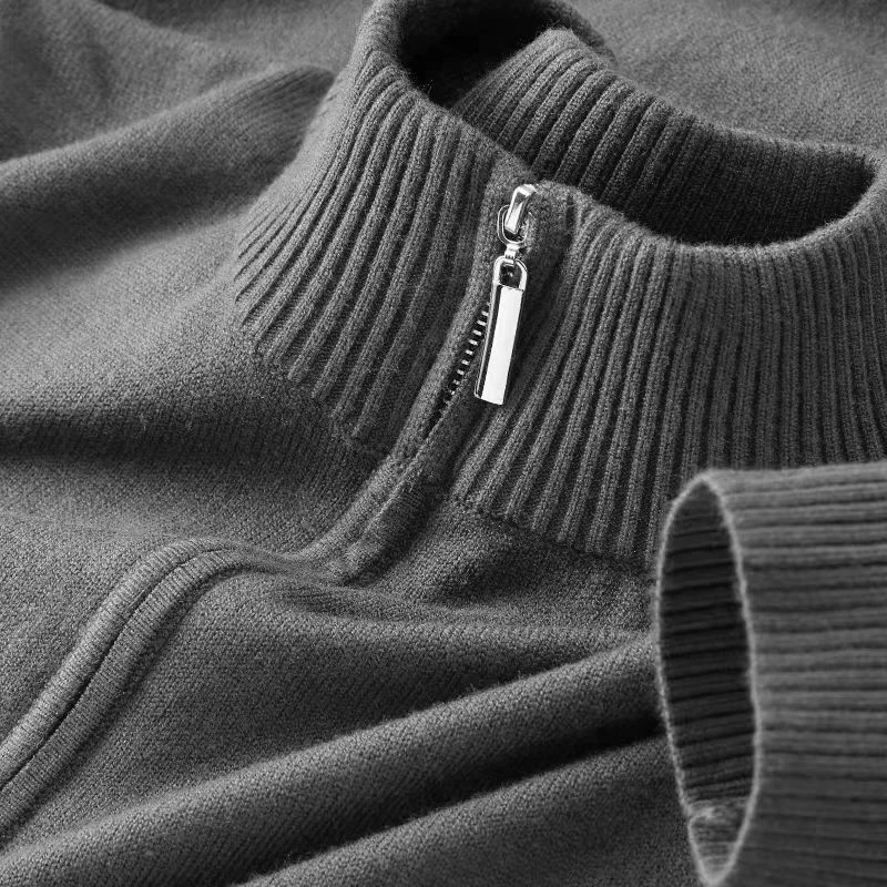 الرجال الياقة المدورة سترة نصف البريدي البلوز البلوزات متماسكة بلون طويل الأكمام سترة بولو الذكور عارضة اليومية الدافئة معاطف