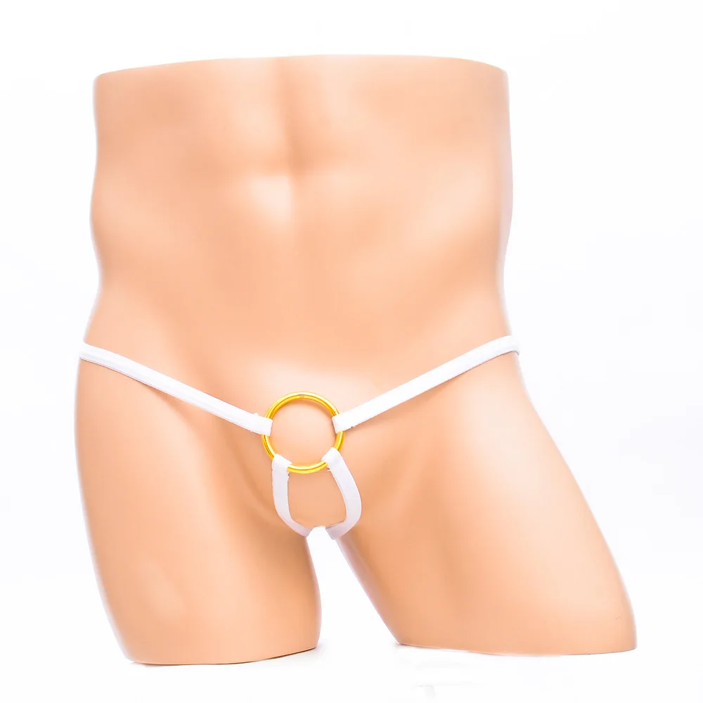 Homens Pênis Buraco G-String Roupa Interior Respirável, Lingerie Erótica, Thongs Masculinas, Anel do Galo, Cuecas Sexy