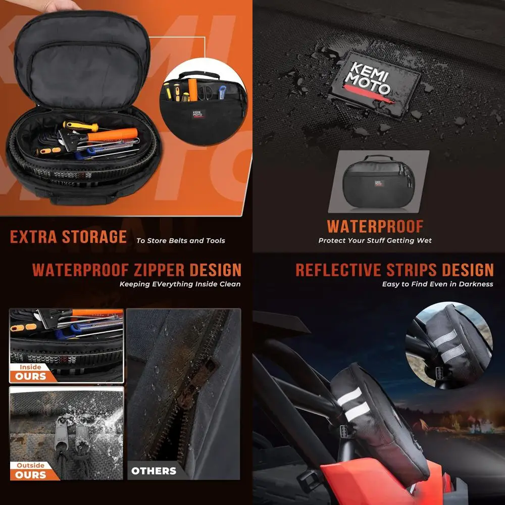 

UTV Drive Belt Storage Bag Spare CVT Drive Belt Holder Belt Case with Reflective Strip Compatible with All UTVs