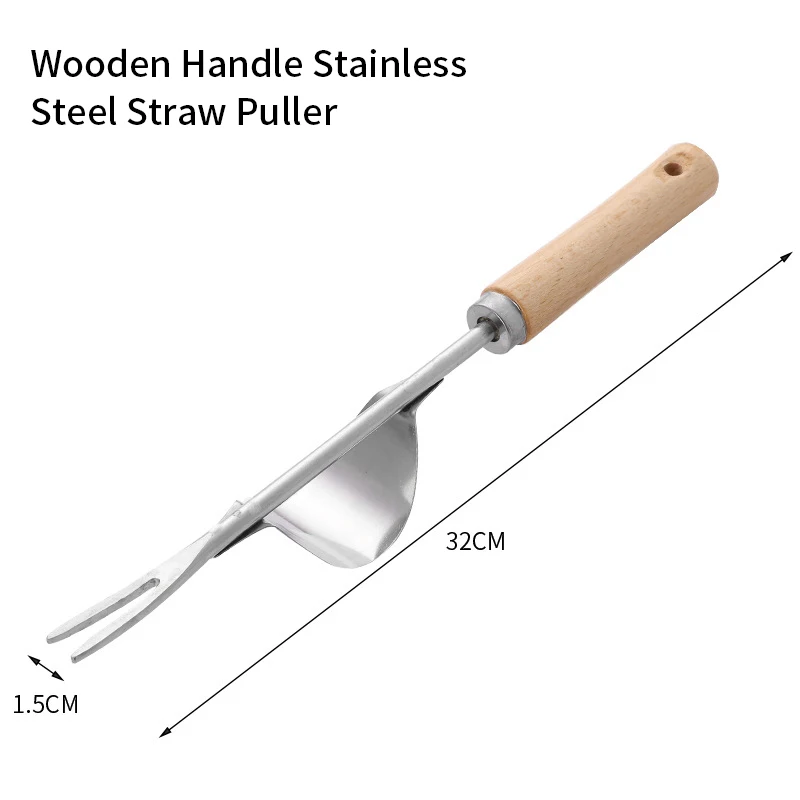 Wood Handle Stainless Steel Garden Weeder Hand Weeding Removal Cutter  Puller Tools Multifunction Weeder Transplant