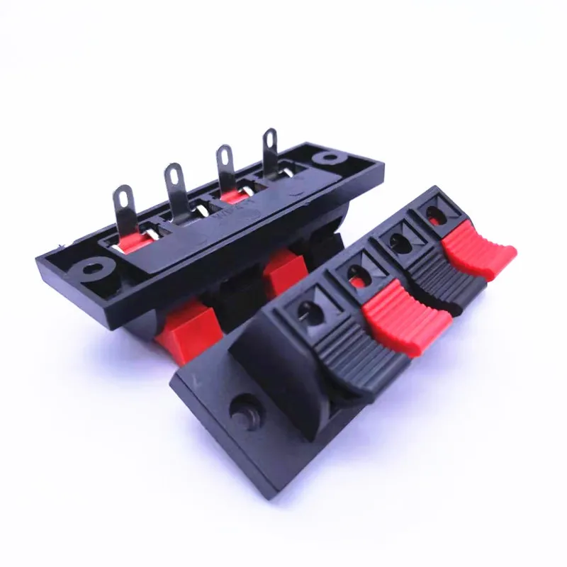 Picture 5: 10 PCS Plastic Large 2 4 Position Spring-Loaded Push-In Connector Terminals Audio Speaker/Breadboard/Amplifier Test Clip for DIY