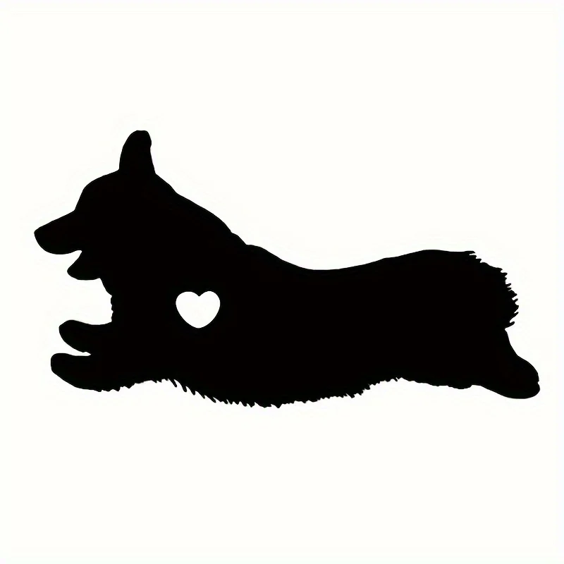 

1PC Corgi Dog Pet Lover Heart Vinyl Car Decal, Waterproof Removable Sticker for Car Window Body Decor