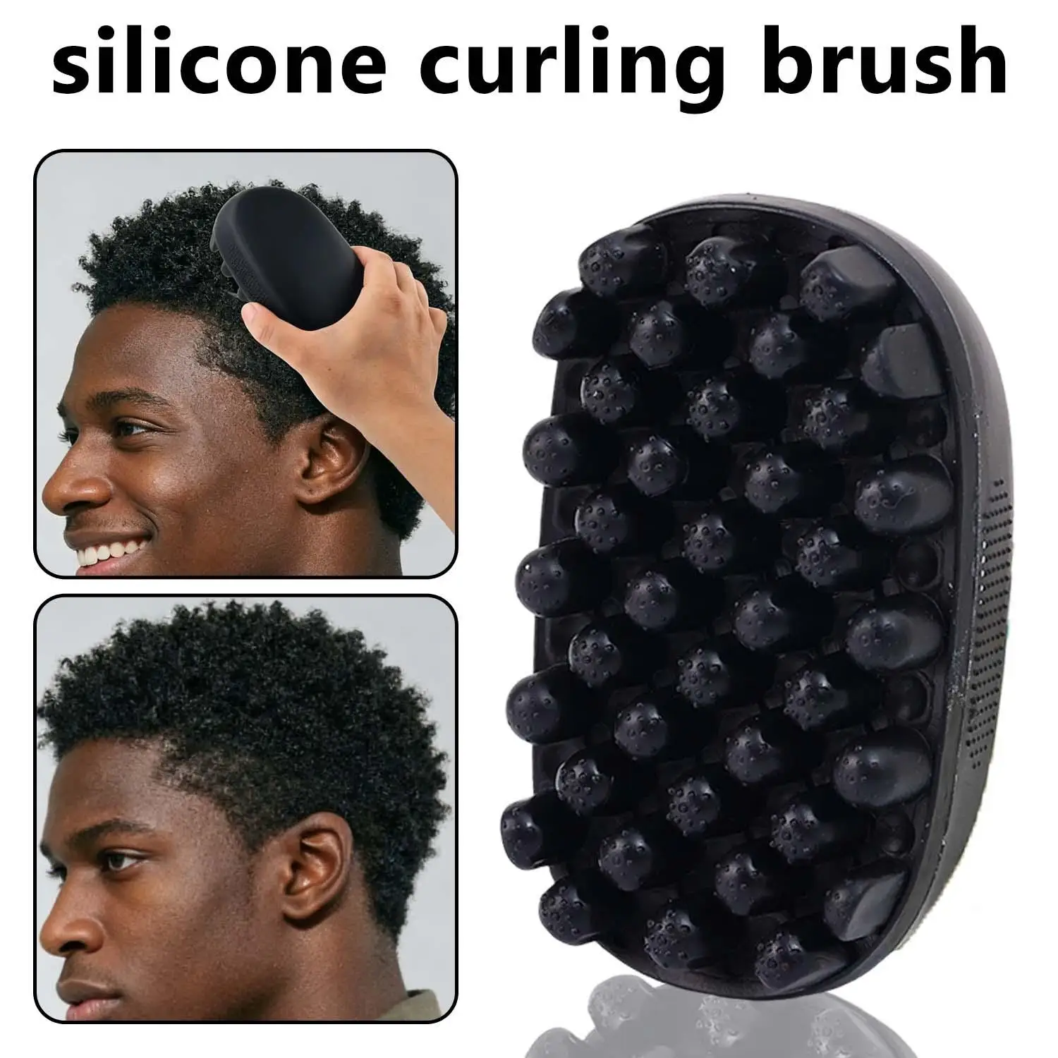 Professional Curly Hair Sponge Twist Brush Magic African Coil Wave Dreadlock Natural Silicone Hairbrush Salon Hair Styling Tool