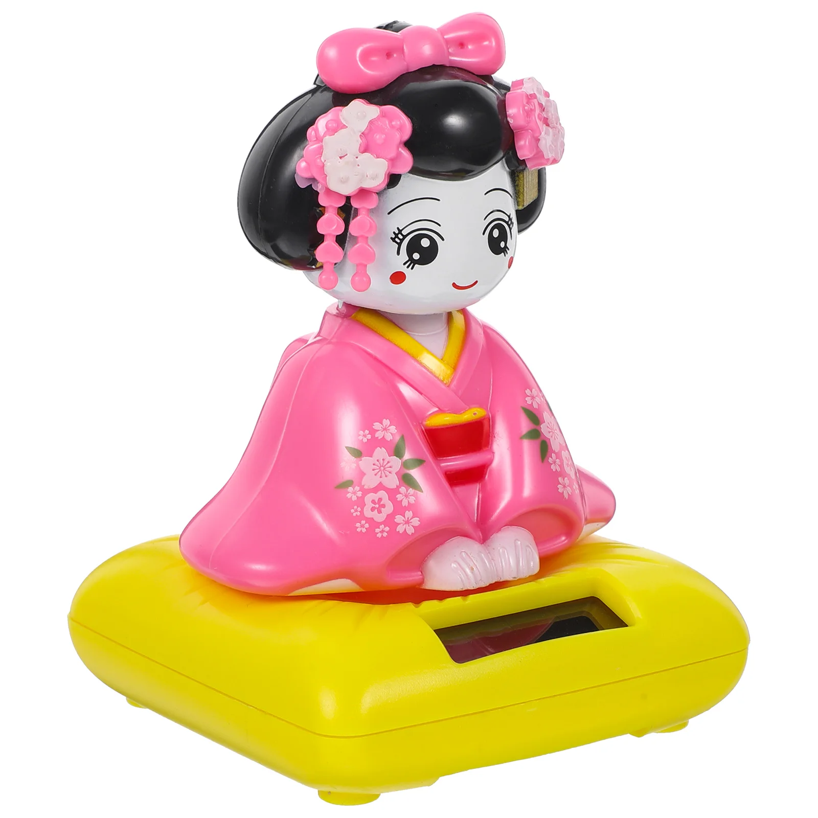 Animal Dancing Girl Bobblehead Mini Toys Small Kimono Decor Seat Red Solar