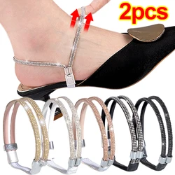 2pcs Women Shoeslaces for High Heels Shoes Decorations Buckle Lazy Shoelaces Elastic Band Anti Falling Heel Non-Slip Belt Strap