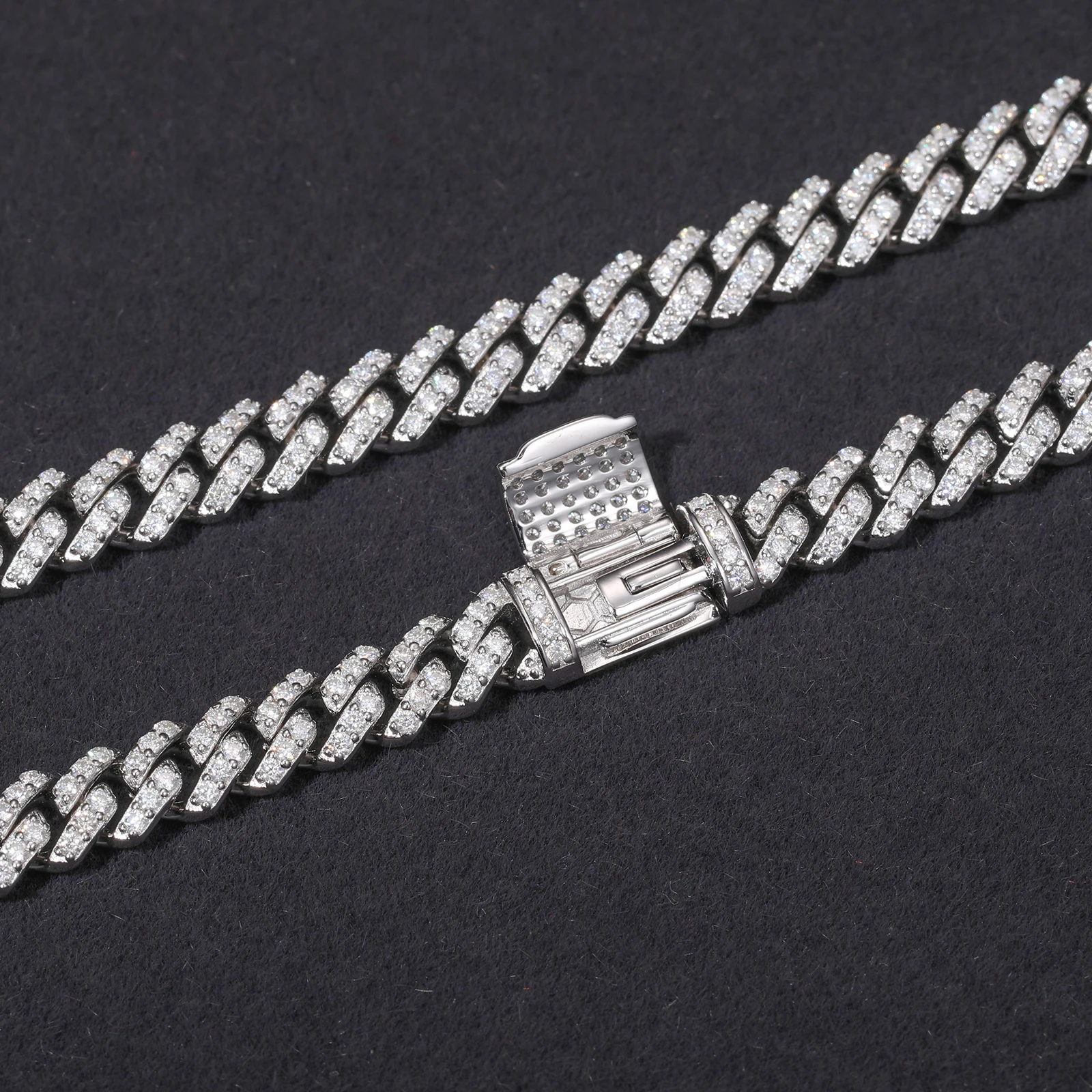 Factory Wholesale Hip Hop Jewelry Mens 6mm 925 Sterling Silver VVS Moissanite Diamond Iced Out Cuban Link Chain Necklace...