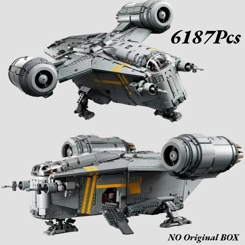 FIT 75331 6187pcs The Razor Crest Building Blocks Model Spacecraft Bricks Toys For Kids Boys Adults Christmas Birthday Gifts