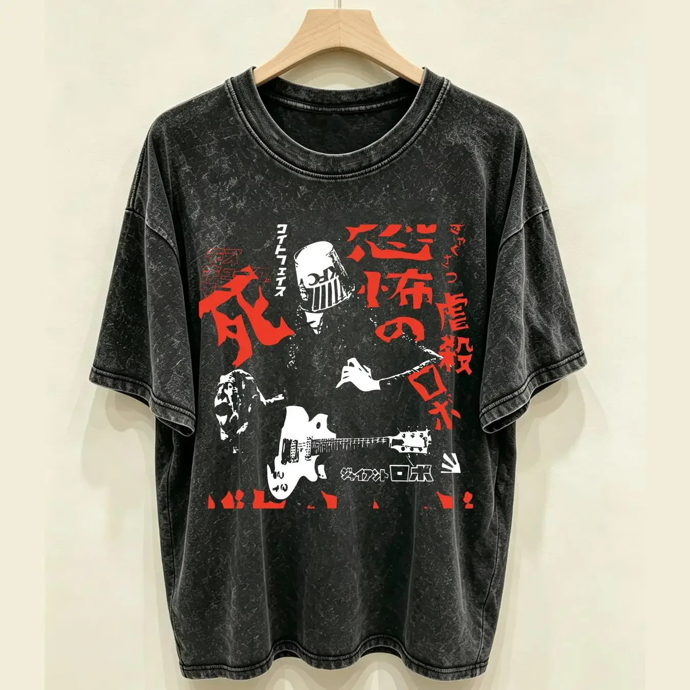 washed T Shirt Rare Buckethead Singer Guitar For Fan Black S to 5XL BC3744 vintage Washed Slightly Breathable fashion Soft