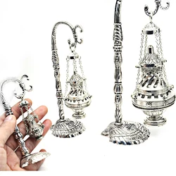 1pcs Antique Carved Incense Burner Cross Decoration Church Hanging Censer Christian Church Household Religious Worship Supplies
