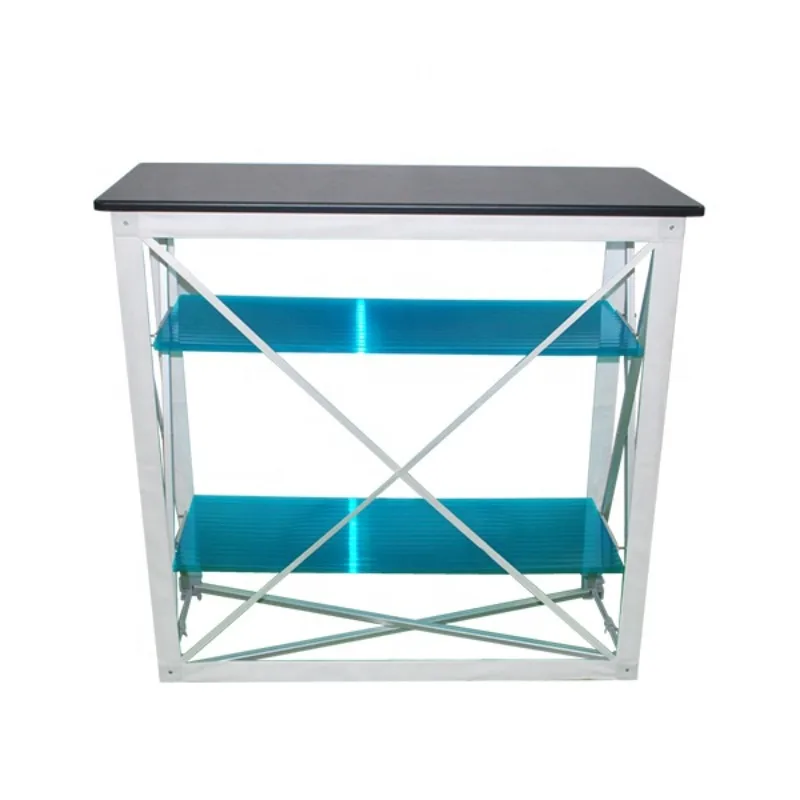 High-quality portable pop-up promotional table for event display Aluminum frame straight dye sublimation printing