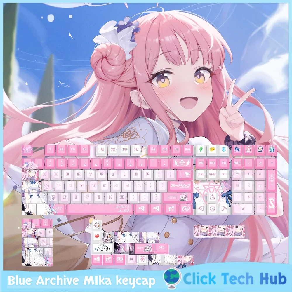 Blue Archive game keycap MIka character animation keycap Misono Mika translucent anime sticker mechanical keyboard keycap