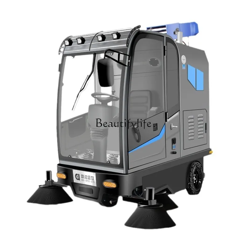 05Cleaning driving sweeper property industrial workshop closed sweeper