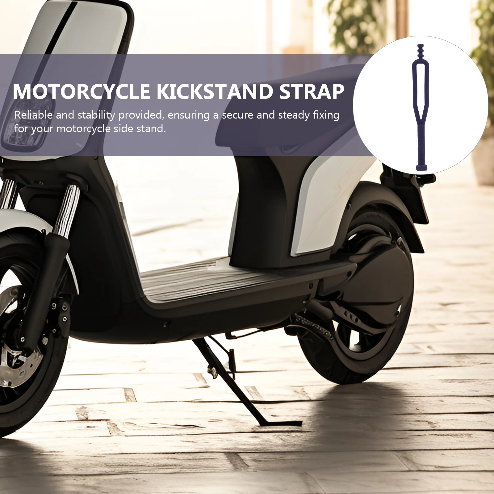 

Motorcycle Side Stand Rubber Strap Durable Kickstand Strap Easy Install Stylish Color Scooter Parts Scooter Parts