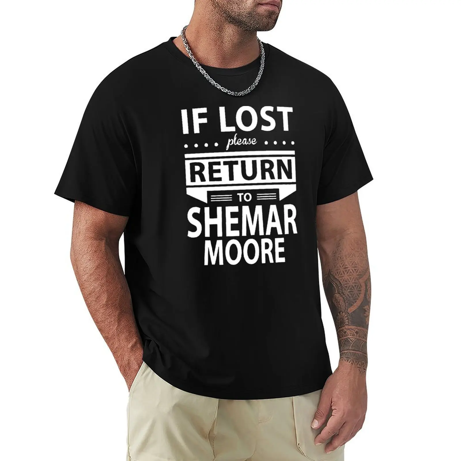 l If Lost Please Return to Shemar Moore T-Shirt Plus Size Simple Casual Top