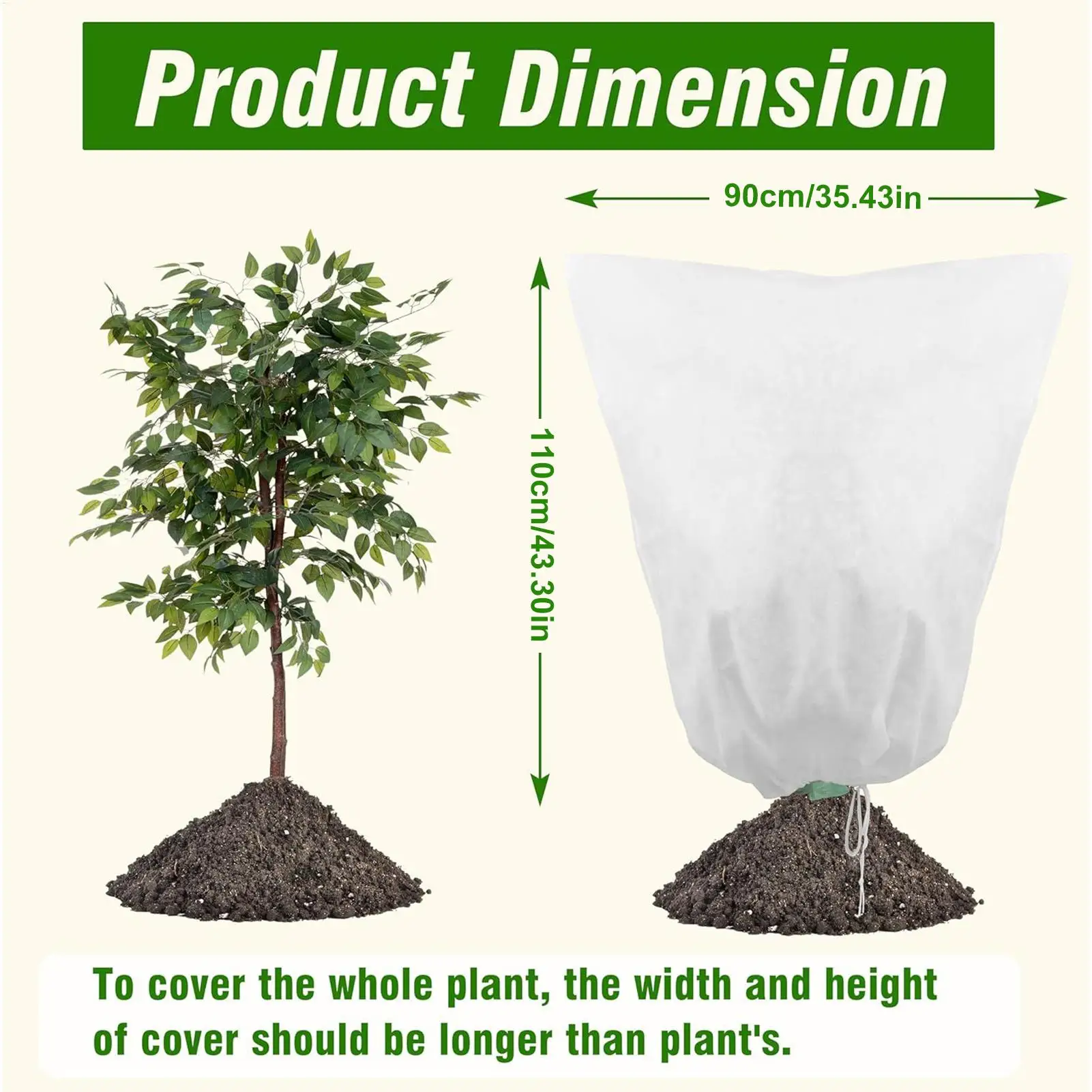 

Морозные одеяла для уличных растений, рождественская тема, зимние морозольные чехлы для растений, нетканый материал, дышащая защита с шнурком