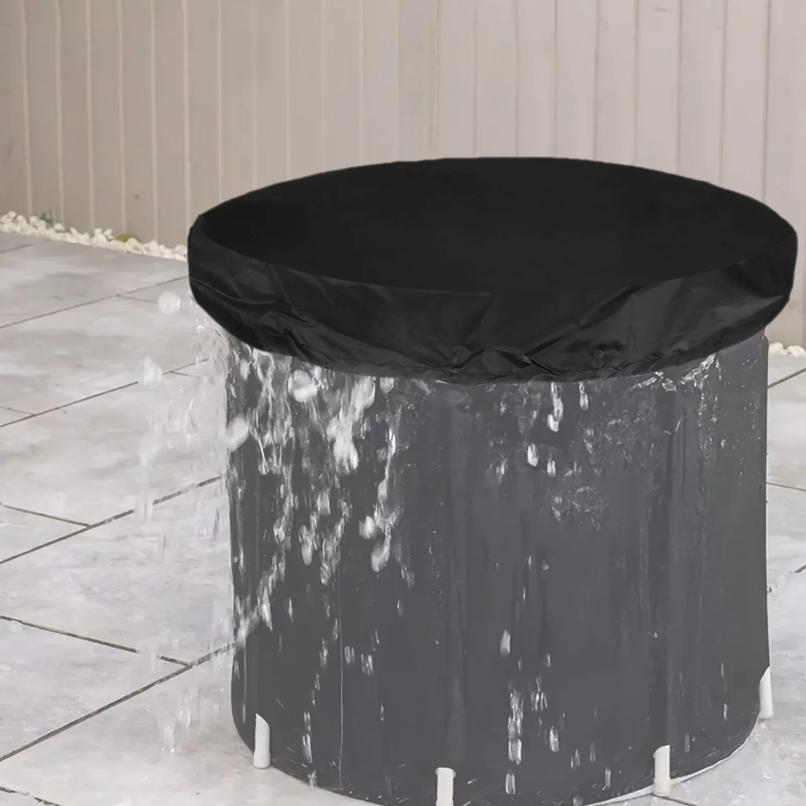 

Dustproof Bath Cover Cold Plunge Tub Cover Cold Water Plunge 32x32x5.9 Inches Dustproof Bathtub Cover 210D Oxford Cloth