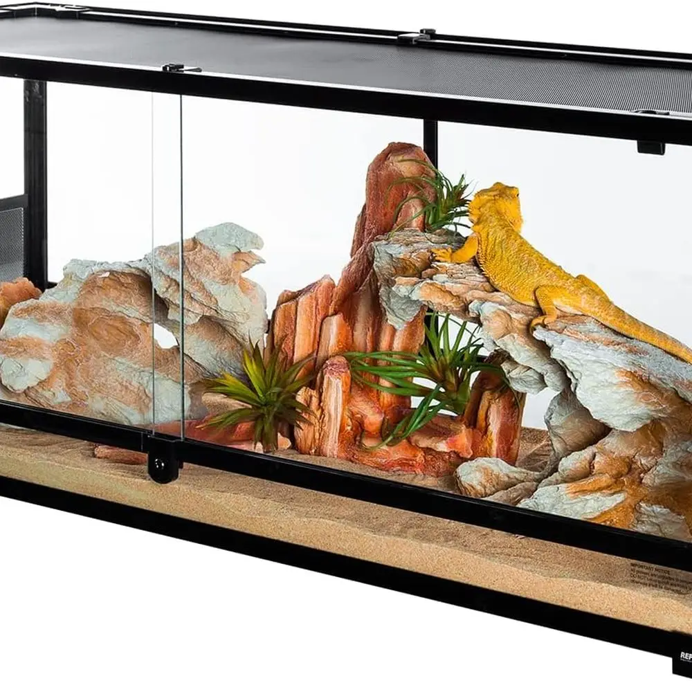 

48x18x18 Inch Large Tempered Glass Terrarium Habitat for Reptiles and Amphibians