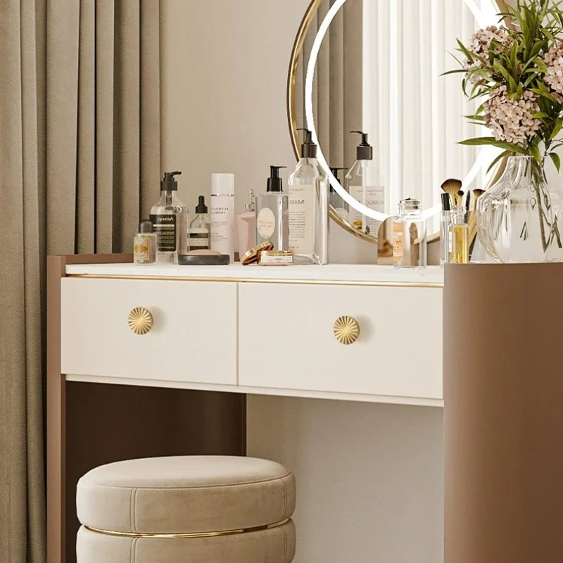 مشرق الكروم ضوء فاخر الذهب النمط الفرنسي النحاس خزانة أثاث خزانة درج ثقب واحد الصينية الشمال مقبض دائري #6