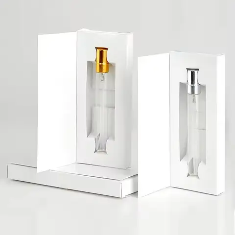 50pcs 10ML Empty Perfume Bottle With Customizable Logo Paper Boxes Empty Atomizer Spray Glass Perfume Bottle