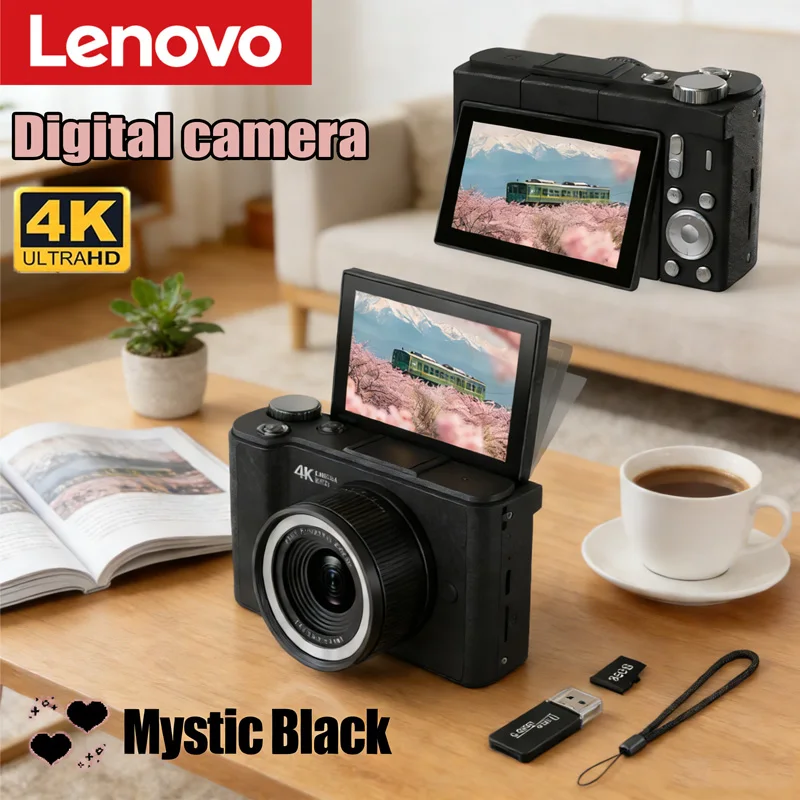 Lenovo 50MP Digitalkamera für Fotografie 4K 16X Zoom Vintage Vlog Videorekorder für YouTube 180 °   Flip-Screen Selfie-Geschenke