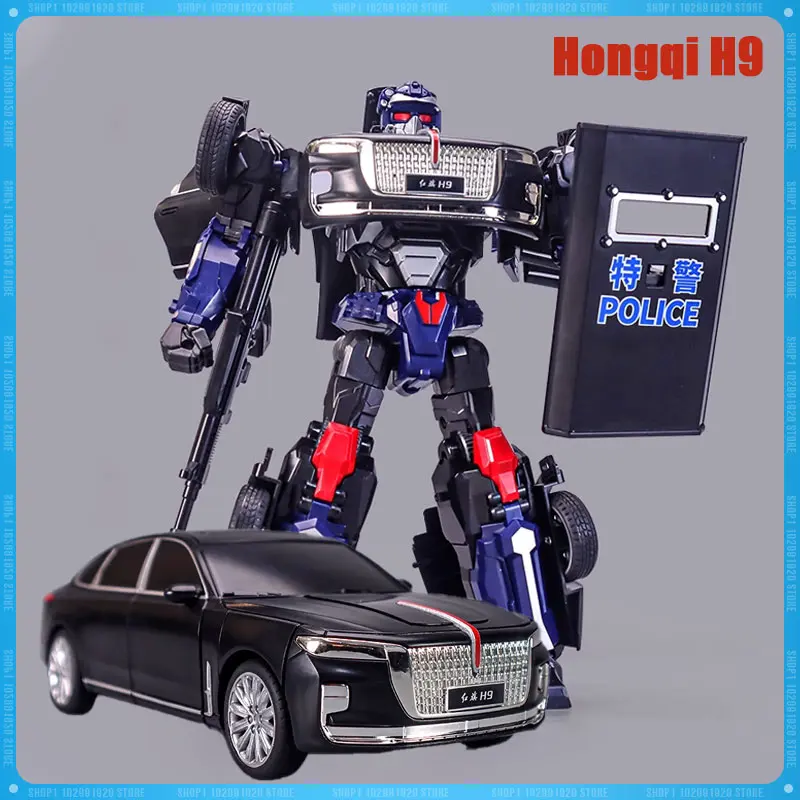 

In Stock LI JIANG Transformation Li Jiang H9 Genuine Hong Qi H9 POLICE Car Style Action Figure Robot Model Collection Toys Gifts