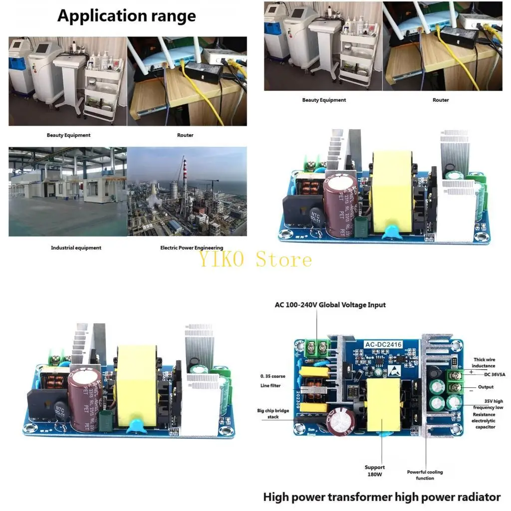 K32C 180W Industrial Power Module Circuit Board with 36V Output High Current 65A Not Voltages Drop and Overloads Protections
