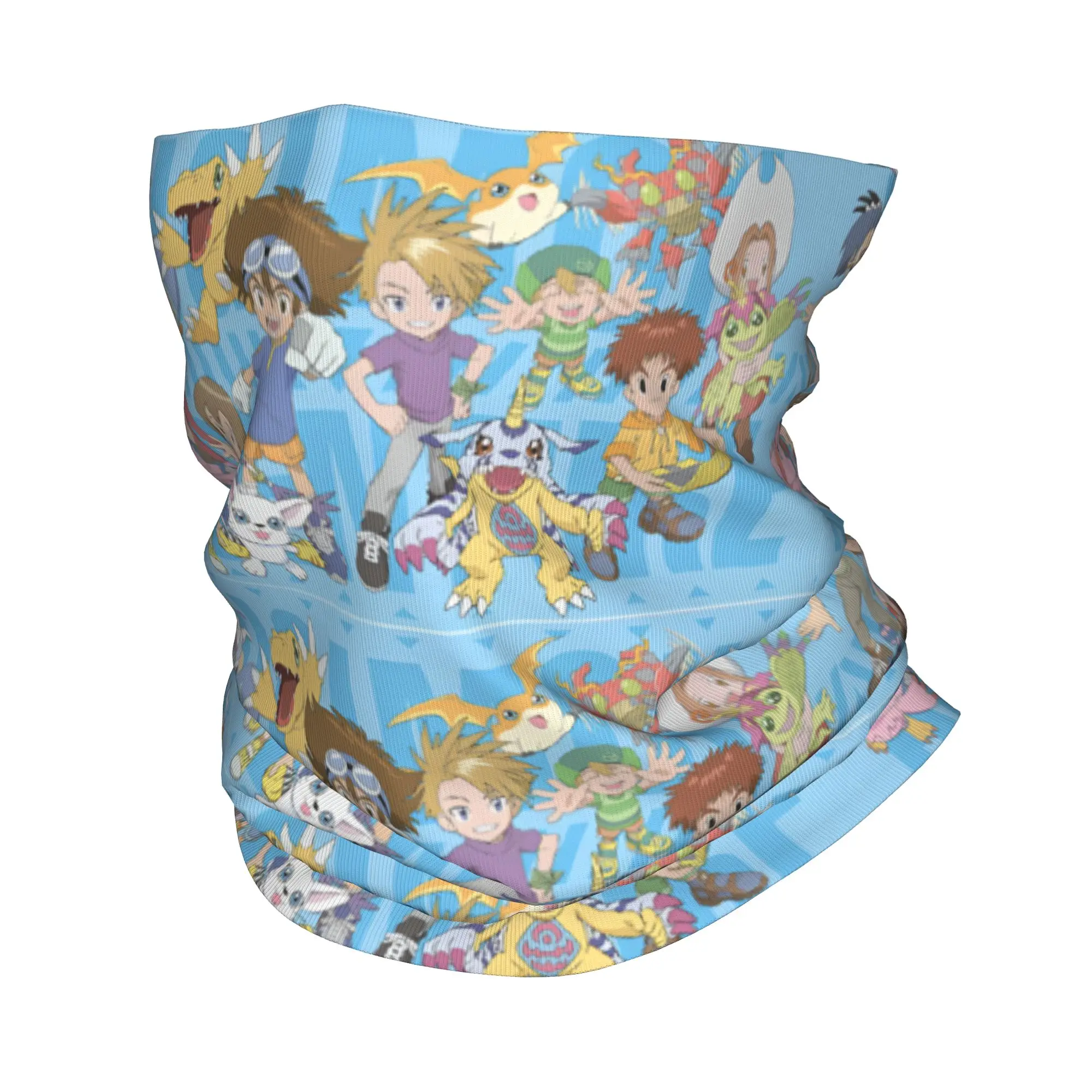 Custom Digimones Adventure Anime Bandana Neck Gaiter for Ski Camping Women Men Wrap Scarf  Headband Warmer
