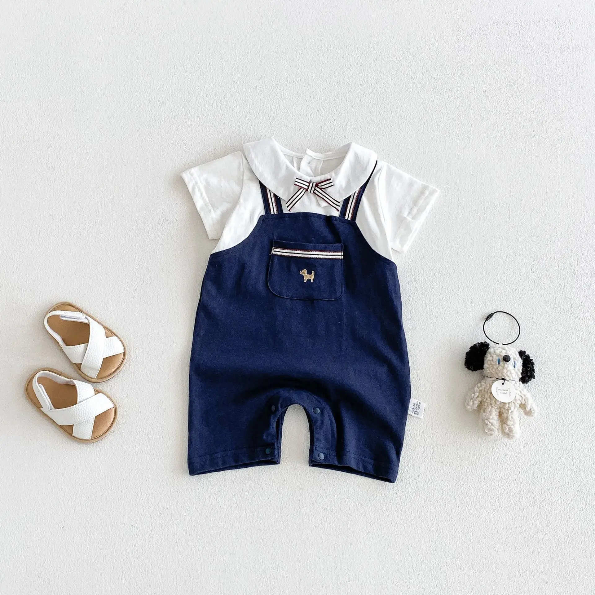 Boys' Summer 2026 New Baby Style Strap Children's Summer Dress Handsome Splicing Outdoor Climbing Clothes