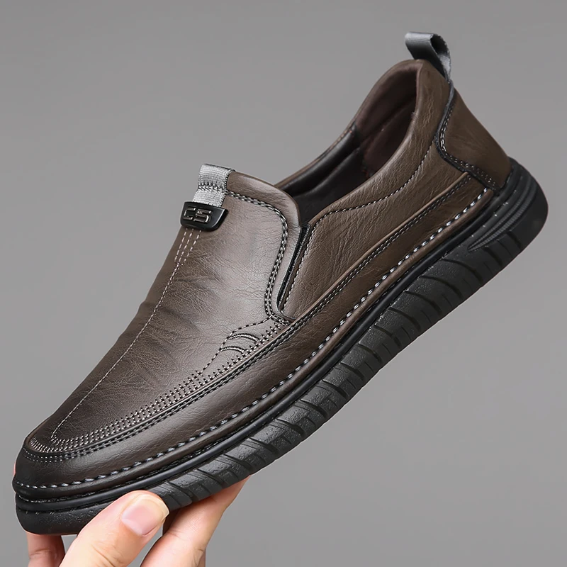 Retro Penny Loafer Genuine Cow Leather Classic Shoes Sewing Comfortable Men Casual Slip-on Club Party Shoe Spring Summe
