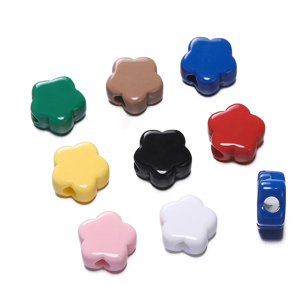 

10pcs/Lot 15mm Acrylic Flowers Beads Big Hole Spacer Loose Bead for DIY Bracelet Necklace Jewelry Making Accessories Supplies00
