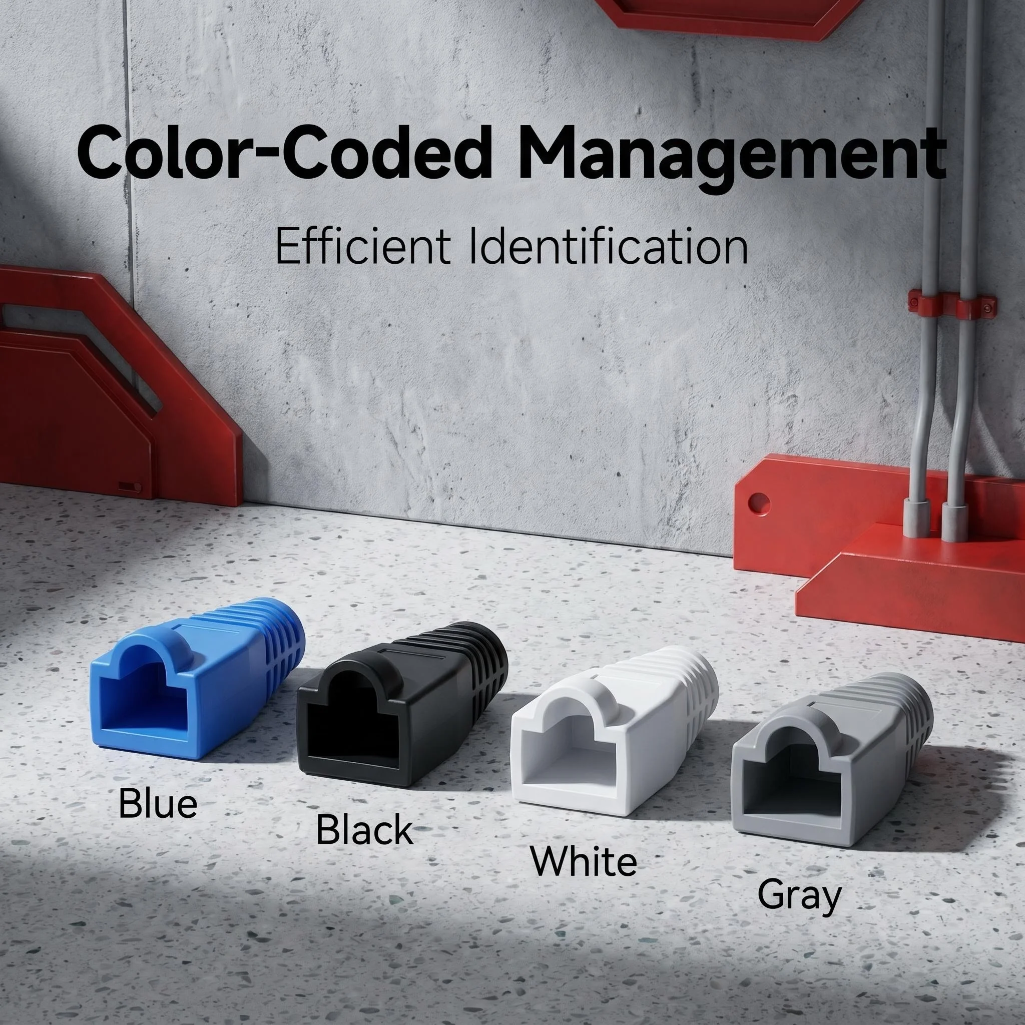 8.0mm Large Aperture RJ45 Cable Boots Colorful Ethernet Strain Relief Sleeve for Thick Network Wire Cat6a Cat7 Wiring