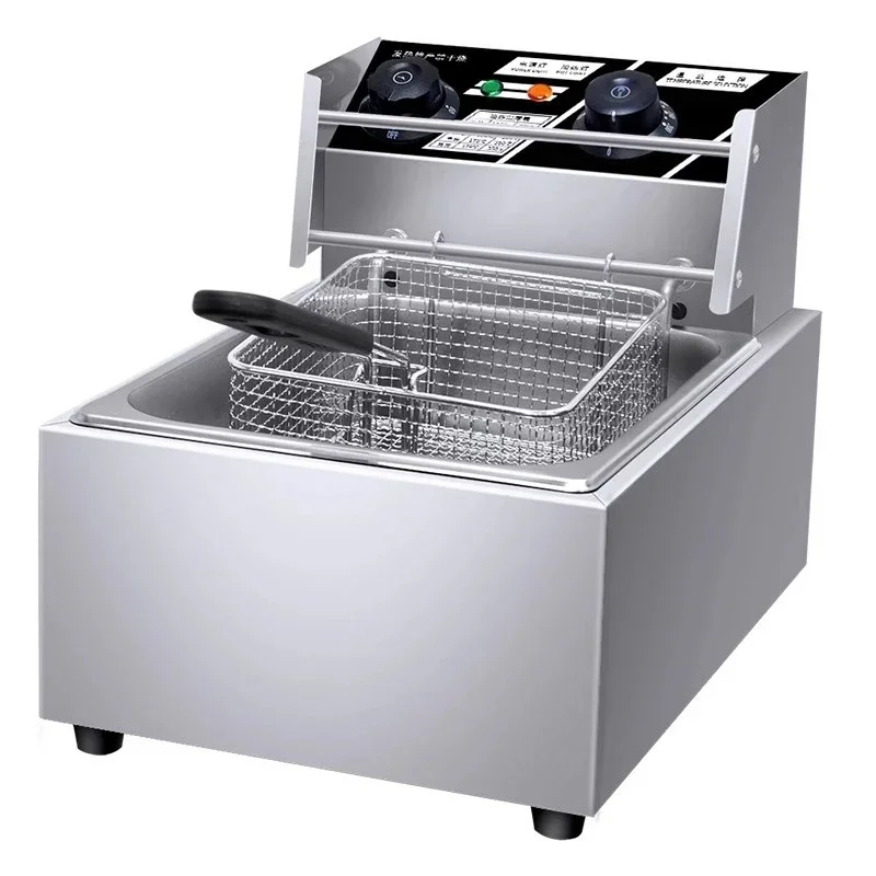 10L Stainless Steel Commercial for Electric Deep Fryer Stove Single Cylinder Smokeless Chicken Dough French Fries Frying Machine