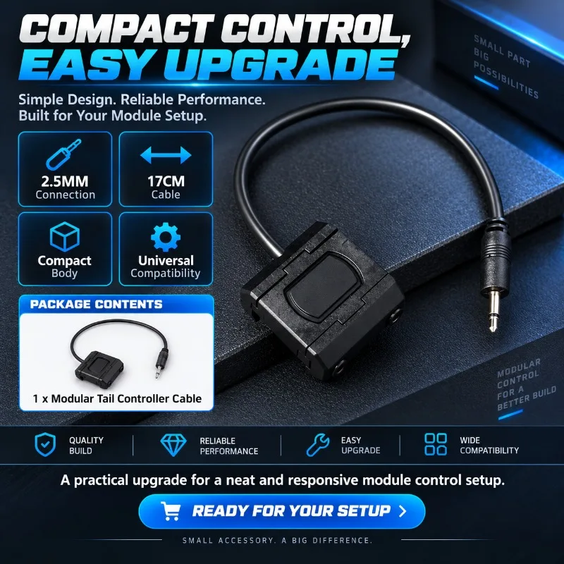Modular Tail‑Side 2.5MM Control Cable Accessory for PEQ‑15 OGL DBAL MINI‑A2 Hobby Model Modification Supplies
