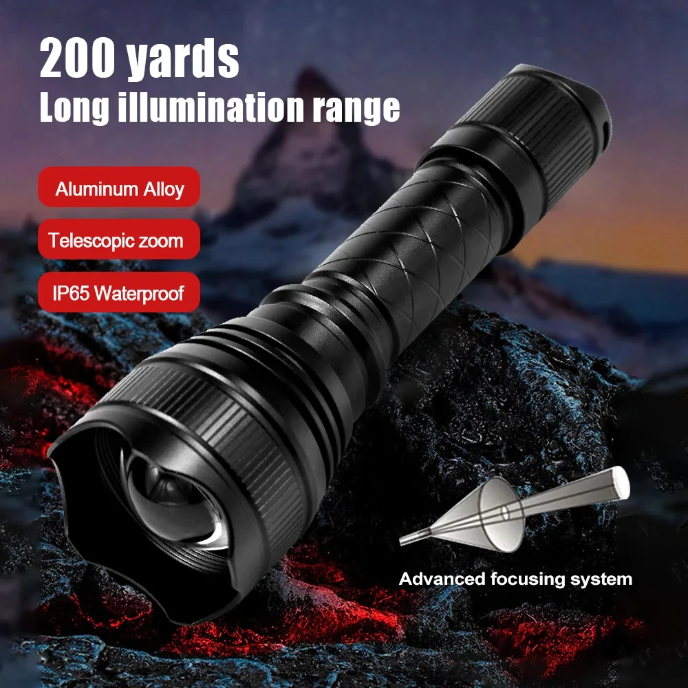Linterna IR T21 De 200 Yardas Con Enfoque Con Zoom, 7 Vatios, 850nm-940nm, Lámpara LED De Radiación Infrarroja, Antorcha De Visi