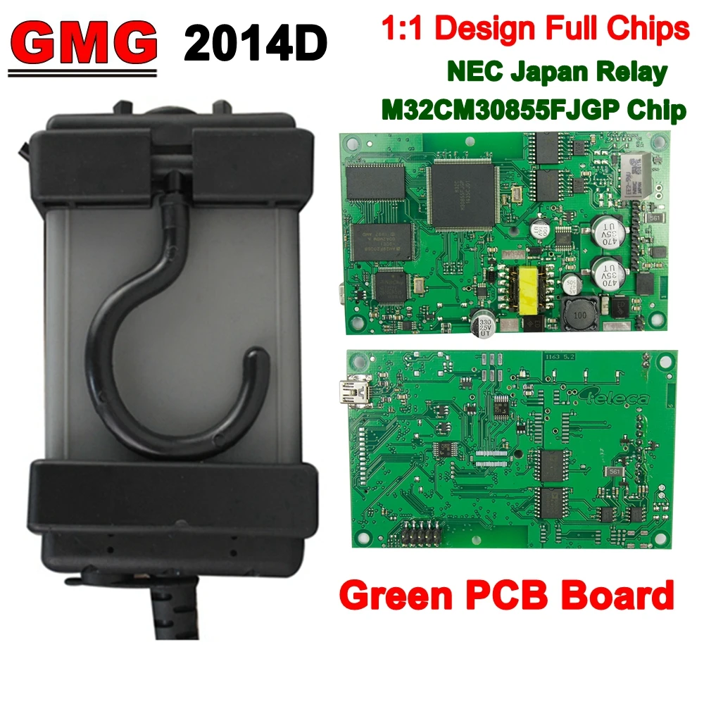 1:1 Pro DICE 2014D Full Chip Multi-Language Green PCB Chips EWD NEC Japan Relay M32CM30855FJGP Chip OBD2 Code Reader Scanner