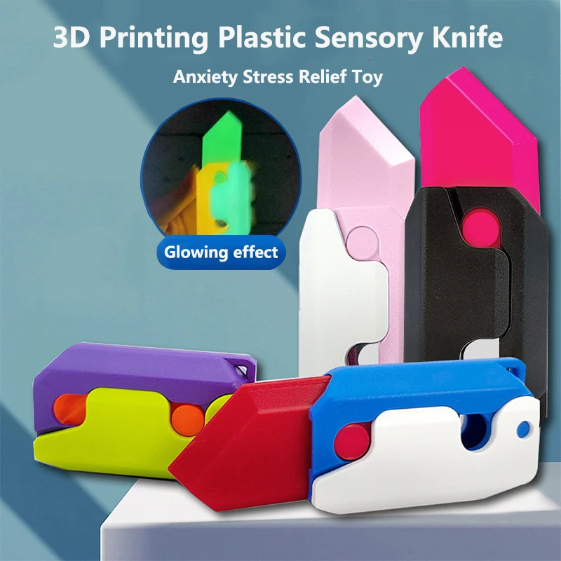 3D Printing Plastic Sensory Knife Fidget Toys for Kids & Adults Anxiety Stress Relief Toy Perfect for ADHD ADD and Autism Gifts