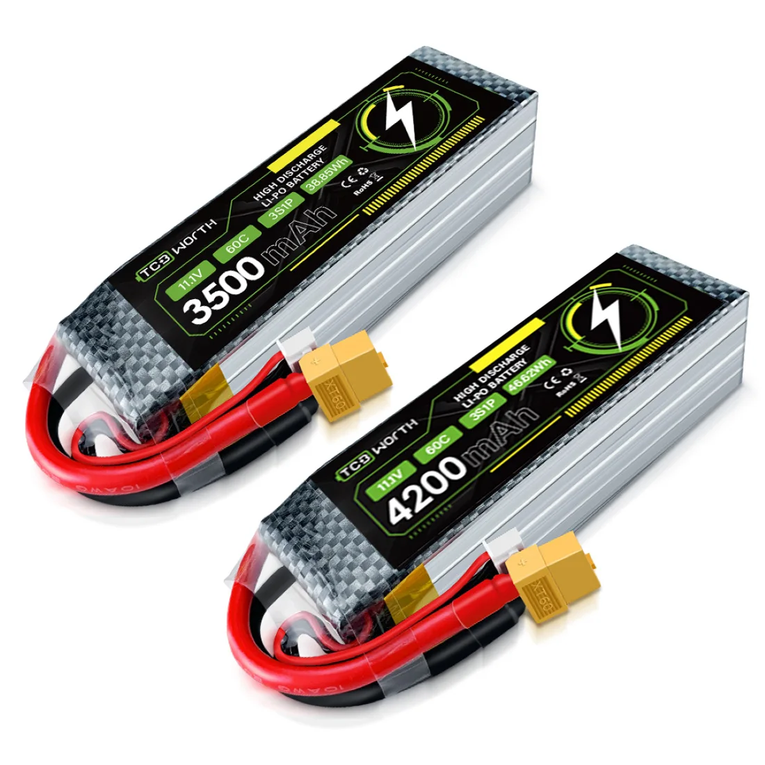 

3S 6S Lipo Battery 3500mAh 4200mAh Battery Pack for 60C with XT60 Plug Connector RC Airplane Quadcopter Drone FPV Helicopter