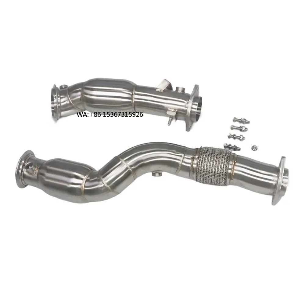 

Three Way Catalytic Converter Downpipe G80 G82 304 Stainless Steel 1.5mm Brushed Exhaust