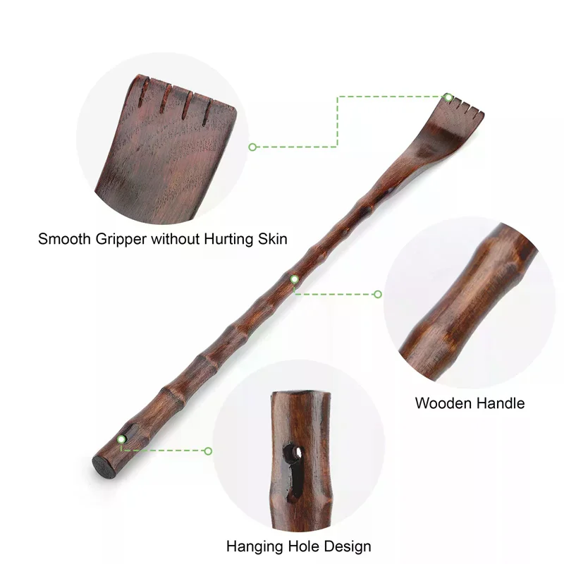 

19" Handle Wooden Back Scratcher Massager Back Scratching Rake HouseholdWooden Body Massage Health Products