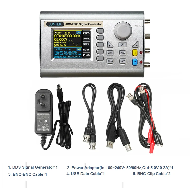 JDS2900 60MHz Digital Control Dual Channel DDS Function Arbitrary Waveform Signal Generator Sweep Counter Frequency Meter