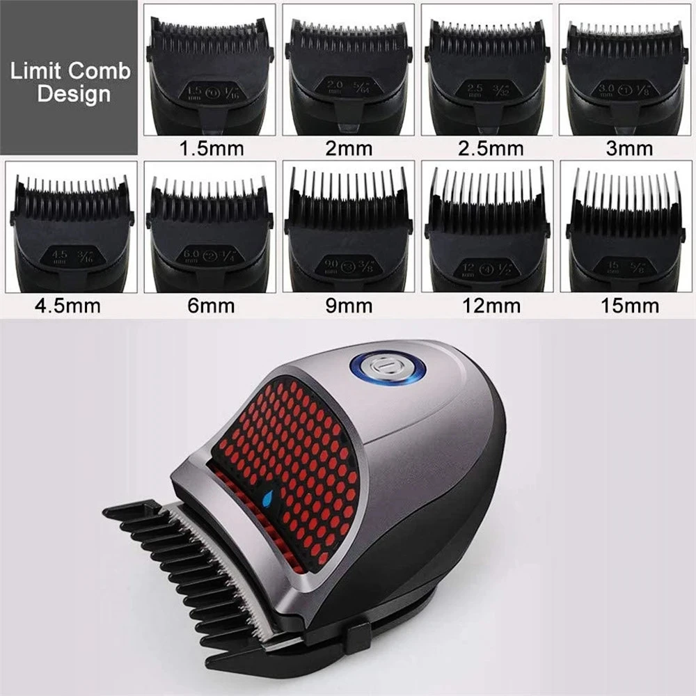 Máquina de corte de pelo inalámbrica para hombre, recortadora de barba impermeable, corte de pelo automático para afeitarse, hoja curva ancha