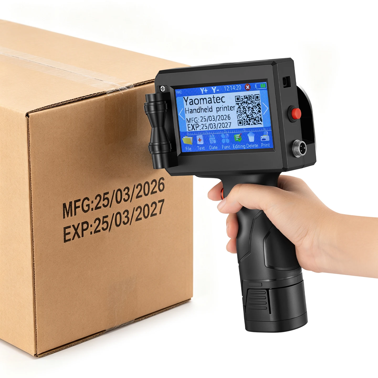 Y18 Yaomatec 12.7mm Portable Inkjet Printer Variable QR Barcode Code Date Number Logo Expiry Date Printer for carton box