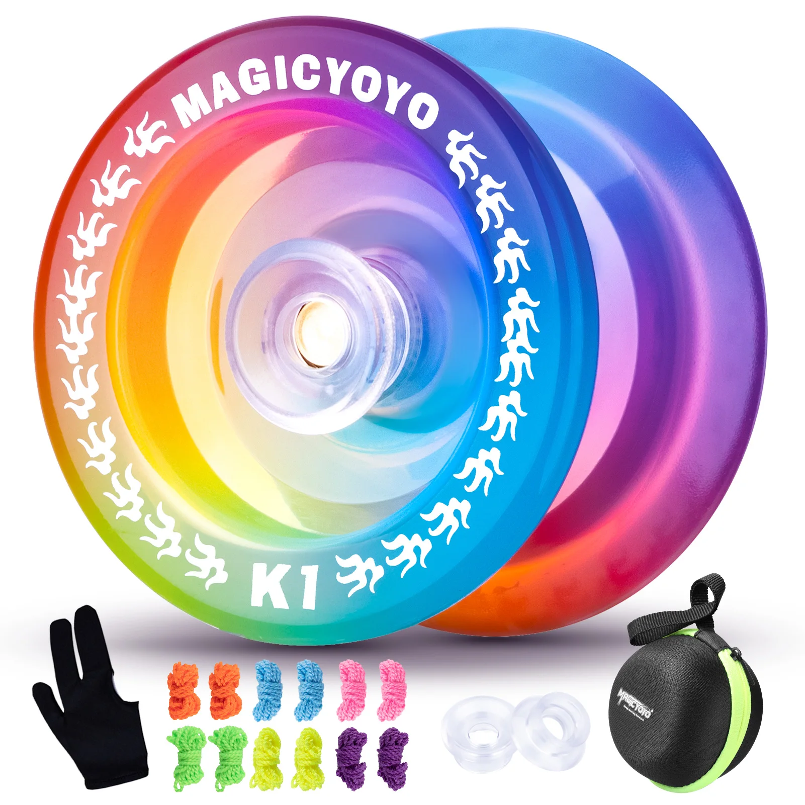 MAGICYOYO K1 Plus Plastic Responsive Yoyo for Kids and Beginner, Beginner Yo-yo with 12 Yoyo Strings, Yo-Yo Glove and Yo Yo Case