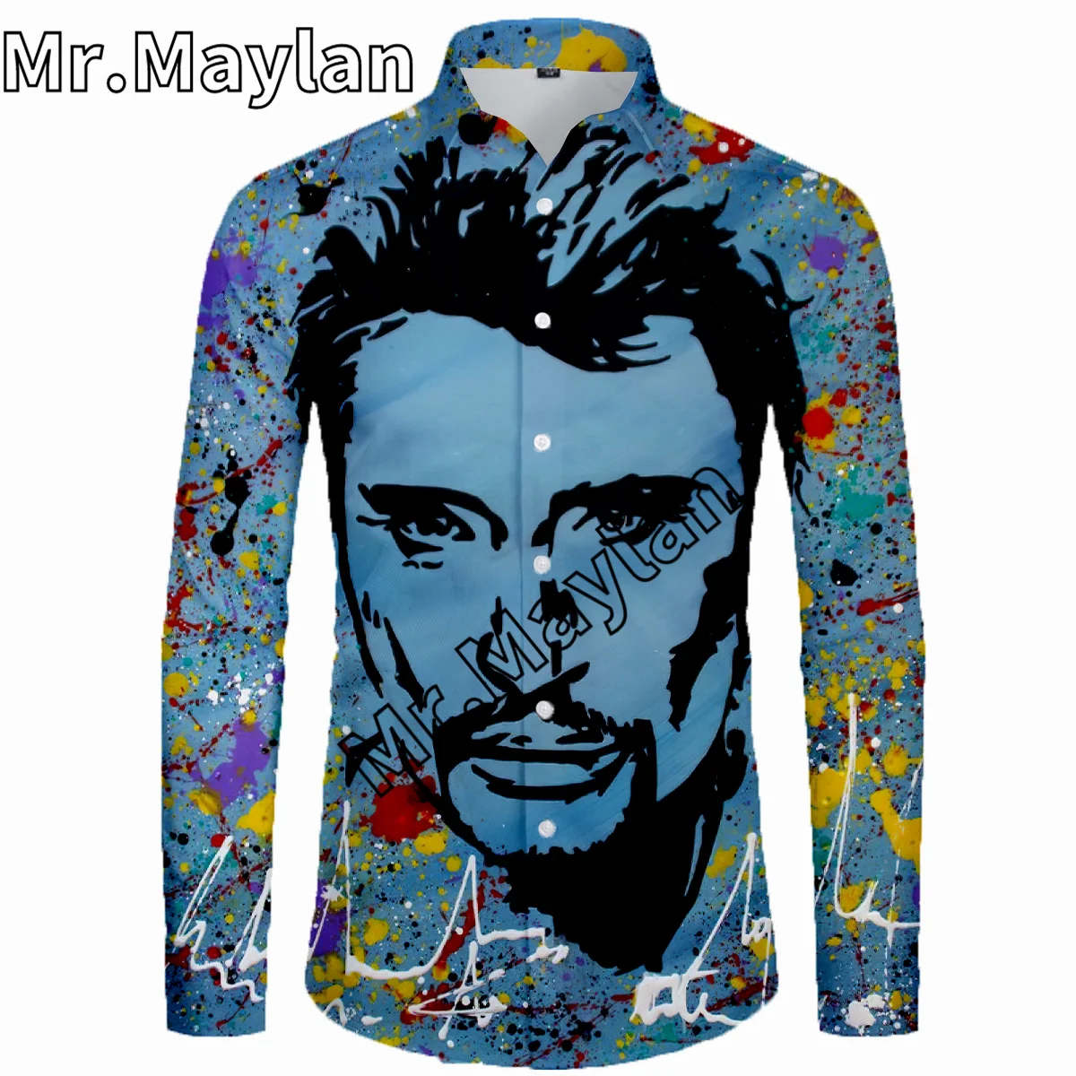 

Johnny Hallyday 3D Shirt Hawaiian Shirt Men Summer Long Sleeve Shirt Men Shirts 2023 Oversized 5XL shirt Camisas Masculinas-6688