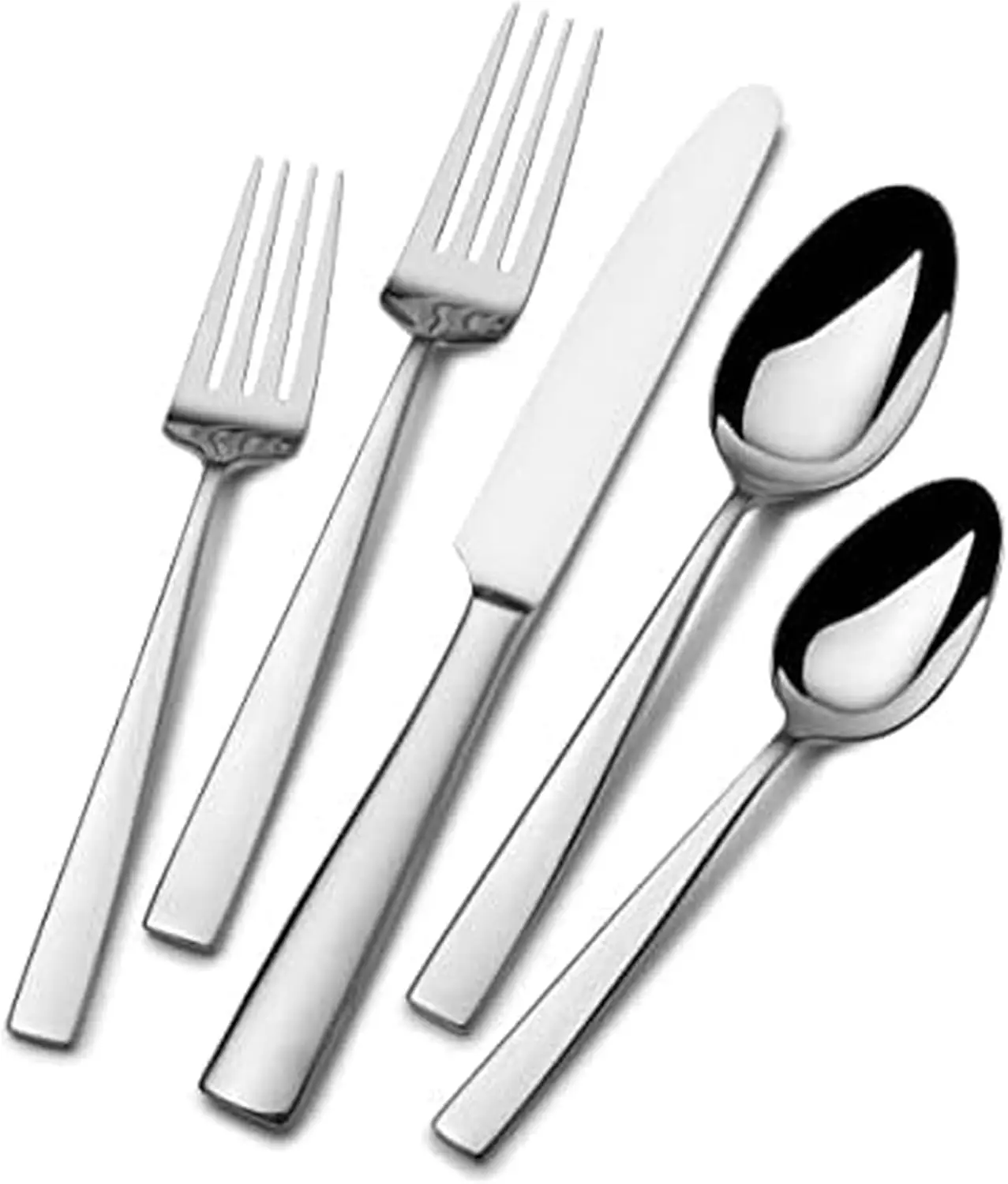 

101-Piece Stainless Steel Flatware Set for 12, Complete Service and Serving Pieces, Sleek Durable Design