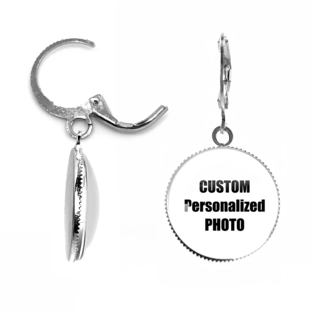 New Style Personalized Custom Handmade 20mm Round Earring Glass Custom Gift For Customized Photo Favorite Anime And Good Friend