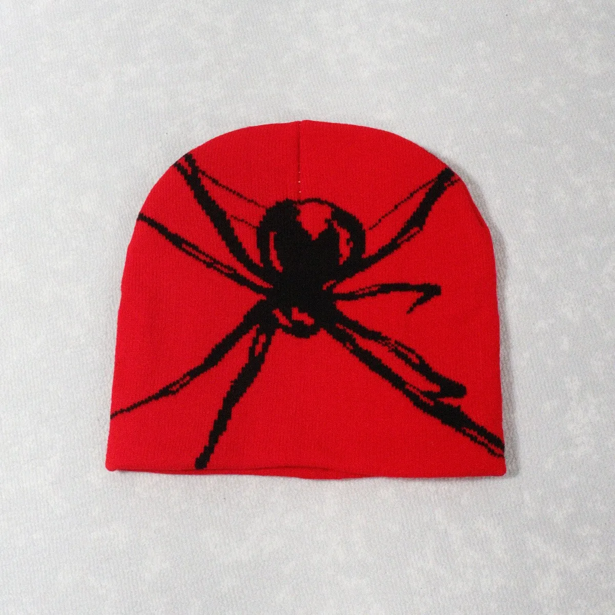 1 spider patterned jacquard knitted hat, warm in autumn and winter, Y2k style, suitable for Halloween parties and daily wear