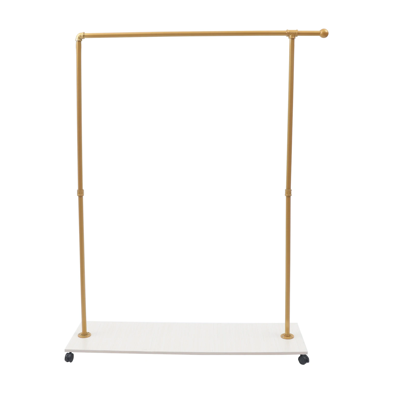 120*35*160cm Indoor Floor Standing Clothing Bracket with Bottom Plate and Roller Coat Rack Home Furniture