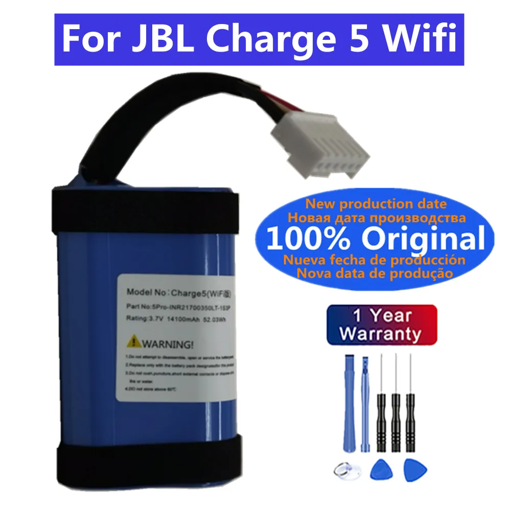 

14100 мАч, 3,7 В, 5Pro-INR21700350LT-1S3P, аккумулятор для JBL Charge 5, Wi-Fi