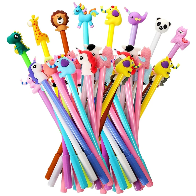 

64 Pieces Cute Cartoon Gel Ink Pens Cartoon Animal Writing Pens 0.5 mm Assorted Styles Pens Stationery for School Office Home